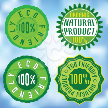 Set of Ecological Stamps, Insignias, Logotypes. Vector design.