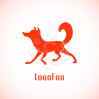 Abstract Fox. Idea logotype for corporate identity. Vector design.