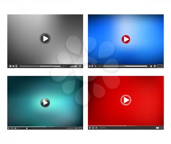 Video Player interface. Online Player template. Player isolated on white background. Vector illustration.