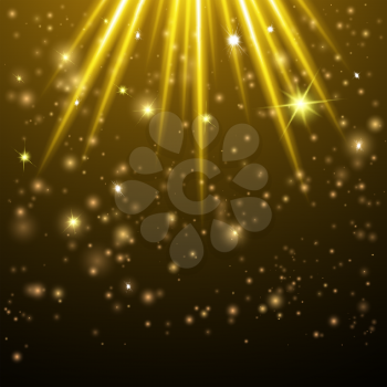 Abstract Background with stars. Glowing Lights for Brochures, Flyers, Posters, Greeting Cards. Vector illustration