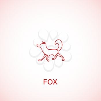 Fox Logo for corporate identity. Vector line illustration.