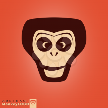 Logo Monkey for corporate identity. Symbol of the year monkey. Vector design illustration.
