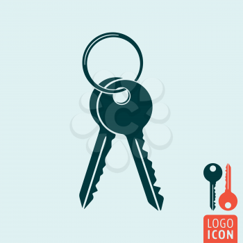 Key icon. Key logo. Key symbol. Bunch of keys icon isolated. Vector illustration