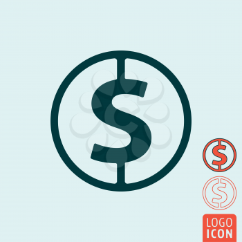Money icon. Money symbol. Money icon isolated. Vector illustration