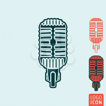 Microphone icon. Microphone symbol. Retro vintage microphone icon isolated. Vector illustration