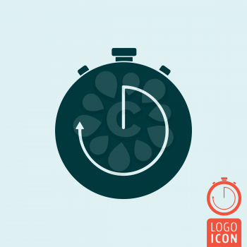 Stopwatch icon. Interval timer symbol. Vector illustration