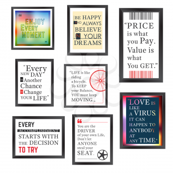 Quotes motivation frame designed. Quote motivational square template. Inspirational quotes. Text box layout. Vector illustration.
