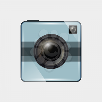Retro camera. Photo camera icon. Vector illustration.