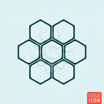 Honeycomb icon. Honeycomb structure symbol. Vector illustration