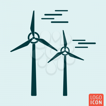 Windmill icon isolated. Wind turbine icon. Alternative energy symbol. Vector illustration