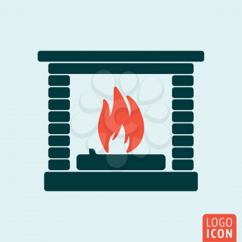 Fire icon isolated. Fireplace symbol. Vector illustration