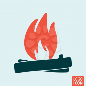 Bonfire icon isolated. Campfire symbol. Vector illustration