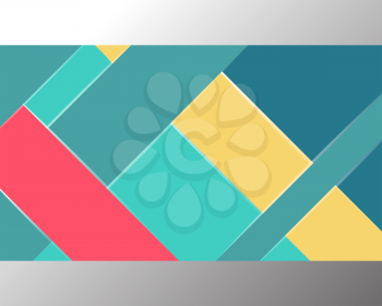 Material design background template. Colorful horizontal banner. Vector illustration.