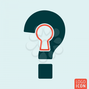 Question mark icon. Interrogation sign with keyhole. Vector illustration