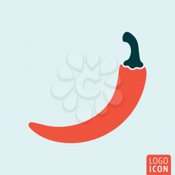 Chili pepper icon. Mexican cuisine symbol. Hot spice vector illustration.