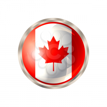 Canada icon. Canada flag button design. Vector illustration