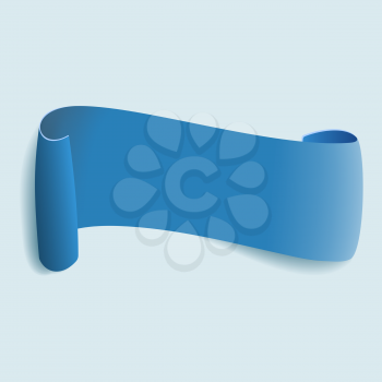 Blue curved banner. Ribbon isolated. Vector illustration
