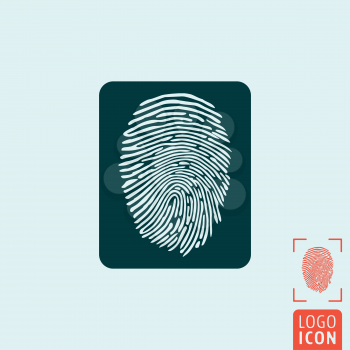 Fingerprint icon. Finger print scanning symbol. Vector illustration