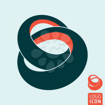 Ring icon. Linked rings symbol. Vector illustration