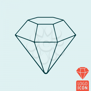 Diamond icon. Brilliant jewelry symbol. Vector illustration