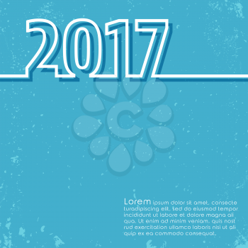 2017 - New year greeting card template. Grunge background for cover brochure, flyer, poster design. Vector illustration