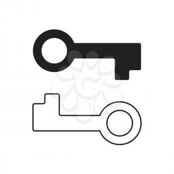 Two keys icon. Key isolated on white background. Vector illustration.