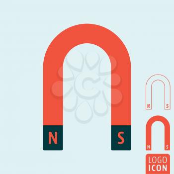 Magnet icon isolated. Horseshoe magnet symbol. Vector illustration