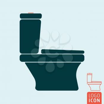 Toilet bowl icon isolated. Water closet symbol. Vector illustration.