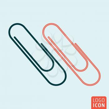 Clip icon. Paper clip symbol. Vector illustration