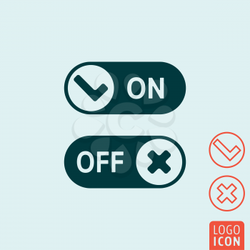 On - Off sliders or switch buttons. Vector illustration