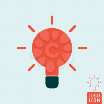 Idea bulb icon. Light bulb lamp symbol. Vector illustration