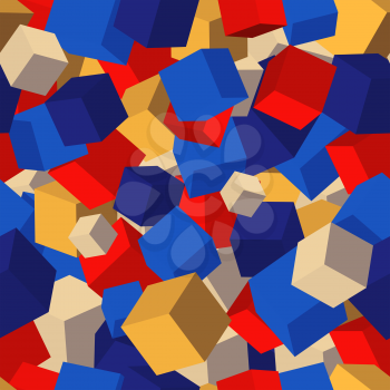 Seamless pattern background with colored cubes. Vector illustration.