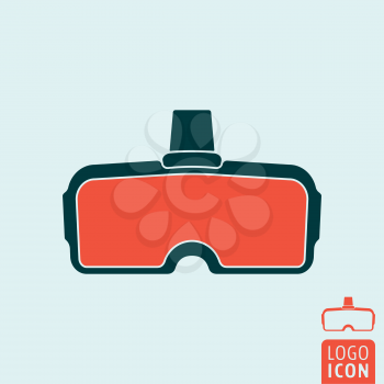 VR glasses icon. 3d virtual reality headset symbol. Vector illustration