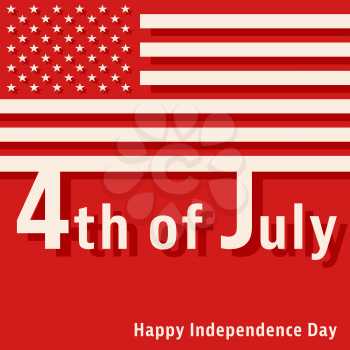 4th of July - Happy Independence Day. Design for greeting cards, holiday banners, cover broshures and flyers. Vector illustration.