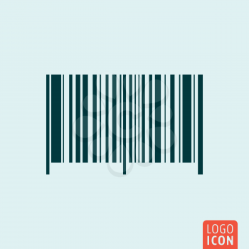 Barcode symbol. Bar code icon isolated. Vector illustration