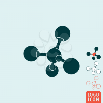 Molecule icon. Atom or ion symbol. Vector illustration