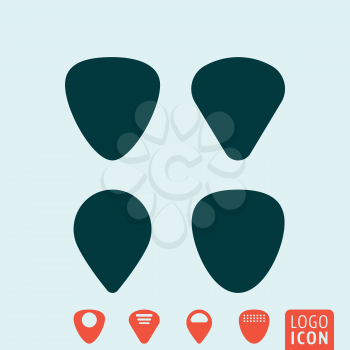 Guitar pick symbol. Plectrum icon set. Vector illustration
