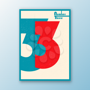 Number 3 interior poster. Modern cover design for magazine, printing products, flyer, presentation, brochure or booklet. Vector illustration