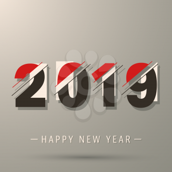 2019 Happy New Year background. Modern design for cover, greeting card, printing products, party flyer, presentation, brochures or booklet. Vector illustration.