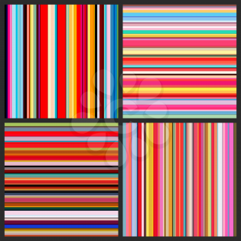 Color lines background set. Colorful stripes designed for magazine, printing products, flyer, presentation, cover brochure or wall decor. Vector illustration.