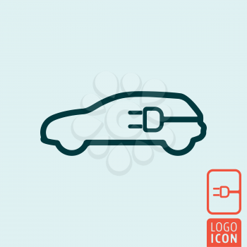 Electric vehicle power charging station. Electrical car cable charge symbol. Vector illustration.