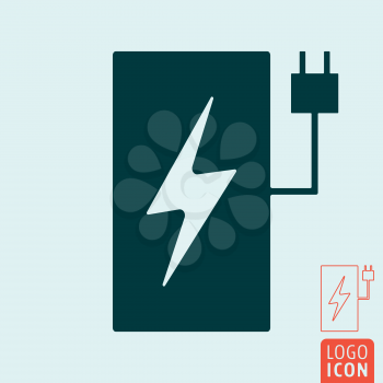 Electric car charging station icon. Power bank charge symbol. Vector illustration.
