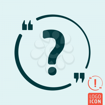 Quote bubble with question and exclamation sign. Vector illustration.