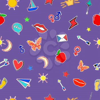 Fashion seamless pattern. Doodle style Love theme. Vector illustration.