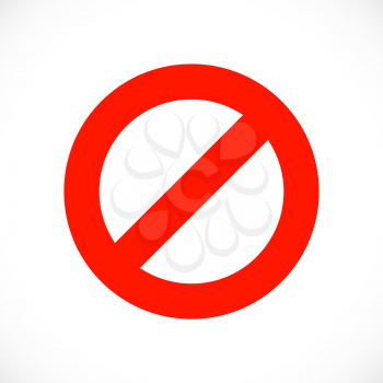 Warning red symbol template. Stop sign icon. Vector illustration.