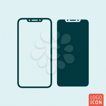 Abstract modern mobile phone symbol. Top-notch display smartphone. Vector illustration.