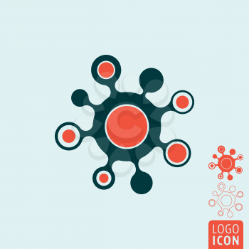 Molecule icon isolated. DNA molecule structure symbol. Vector illustration.