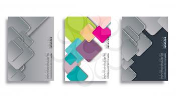 Set of geometric cover for flyer, poster, brochure, typography and other printing products. Vector illustration.