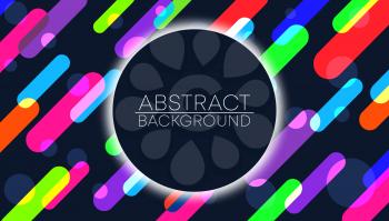 Abstract background with colorful lines and circles. Vector illustration.