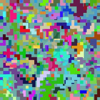 Pixel seamless pattern template. Multicolor camouflage clothing background. Vector illustration.